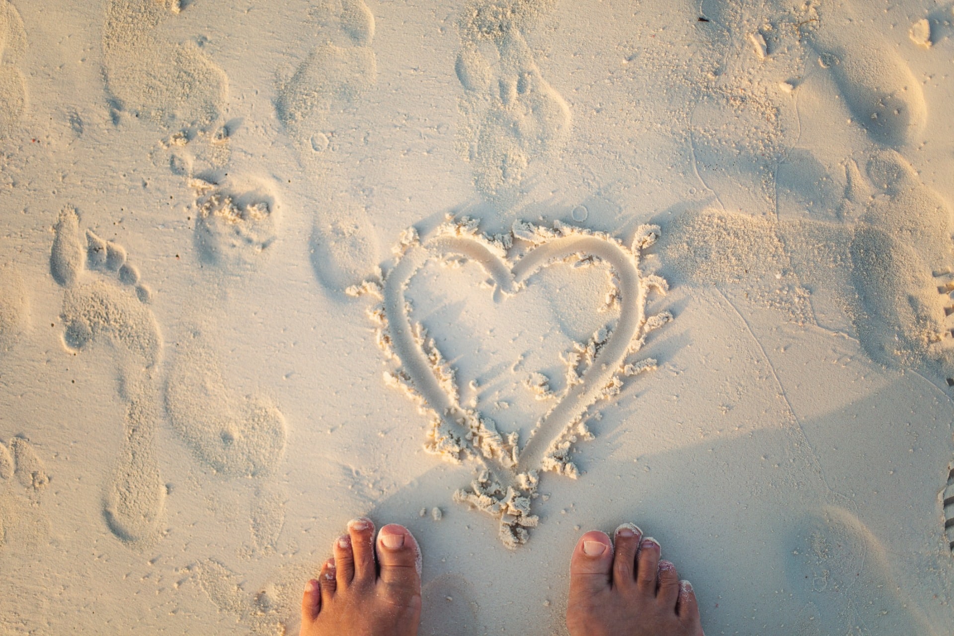 heart shape on the beach